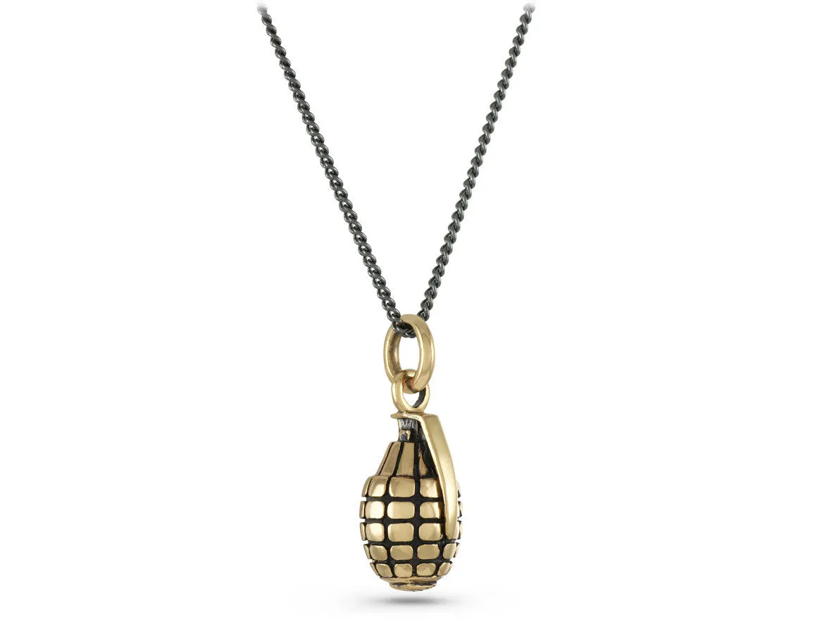 Grenade Necklace - Bronze