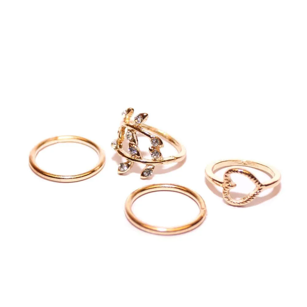 Heart Midi Ring Set