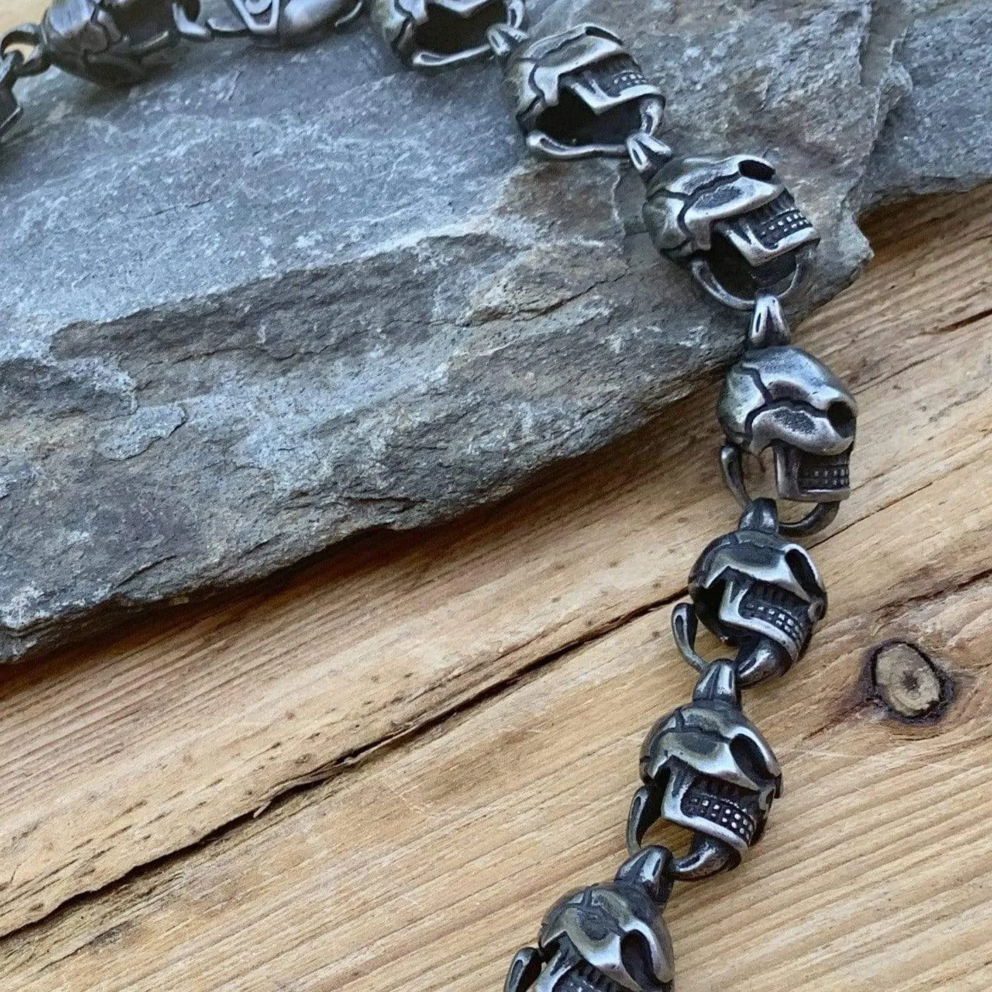 Hell Ride 1 - Skull Necklace - Galvanized Stainless Steel