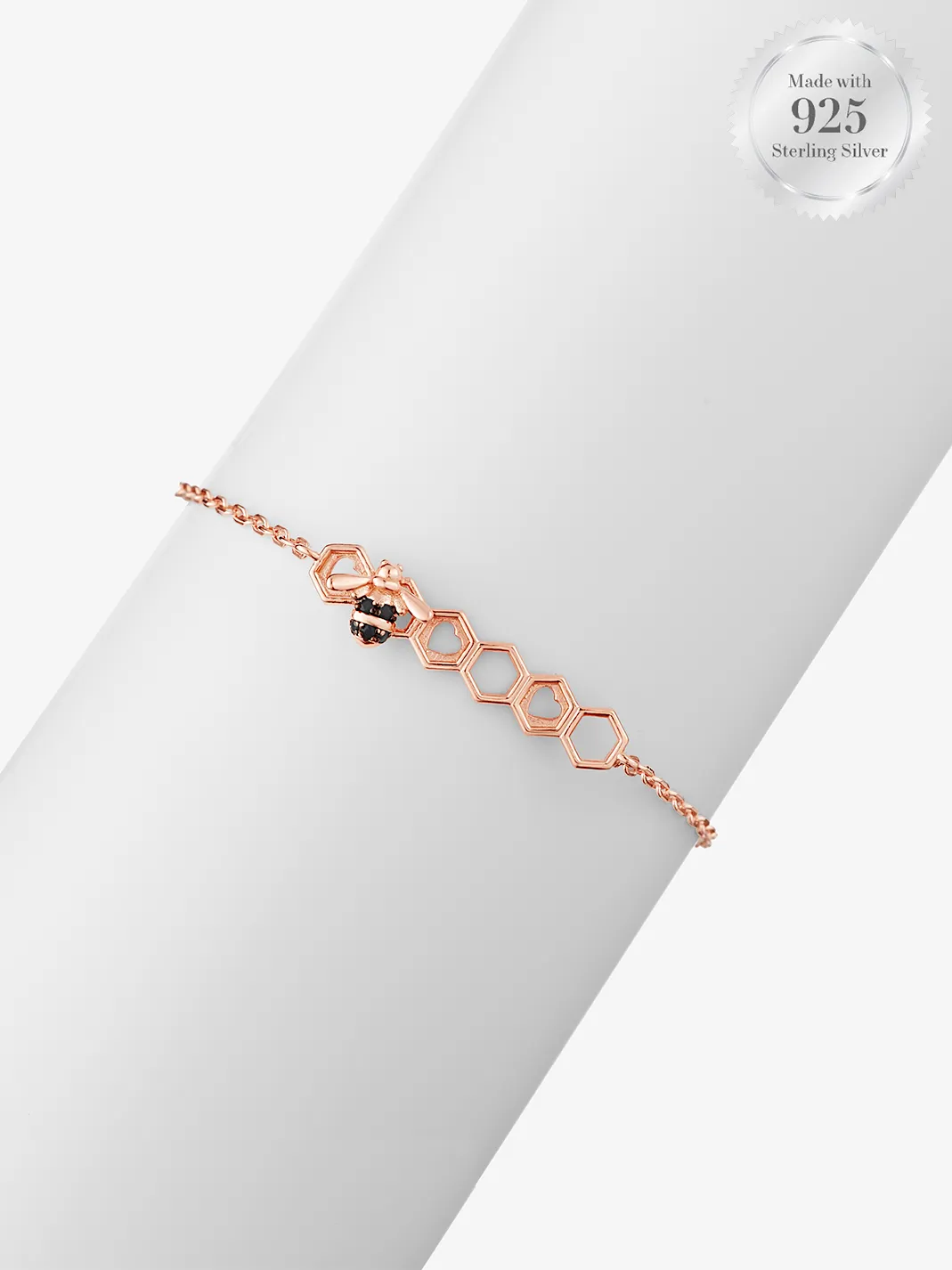 Honeycomb Bee Two Tone Bracelet