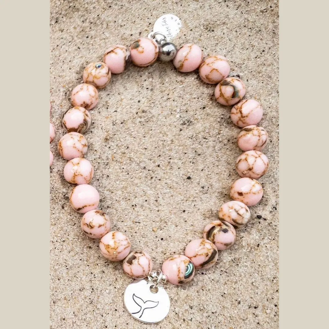 Howlite and Abalone Charm Bracelet