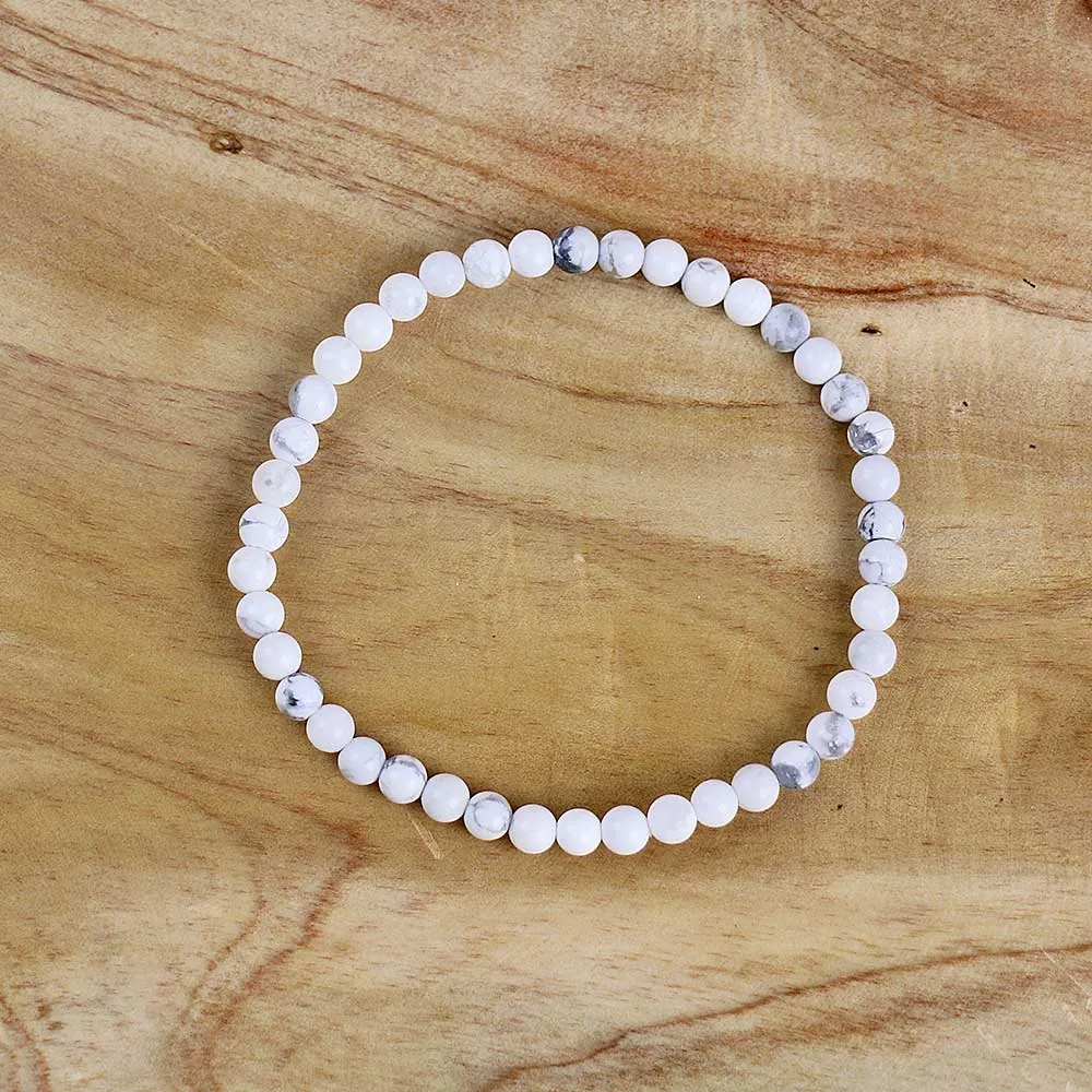 Howlite Gemstone Power Bracelet 4mm