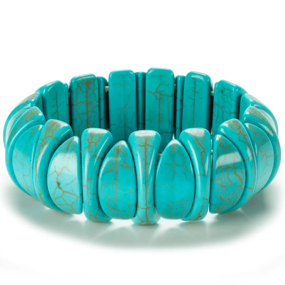 Howlite Turquoise Gemstone Elastic Bracelet