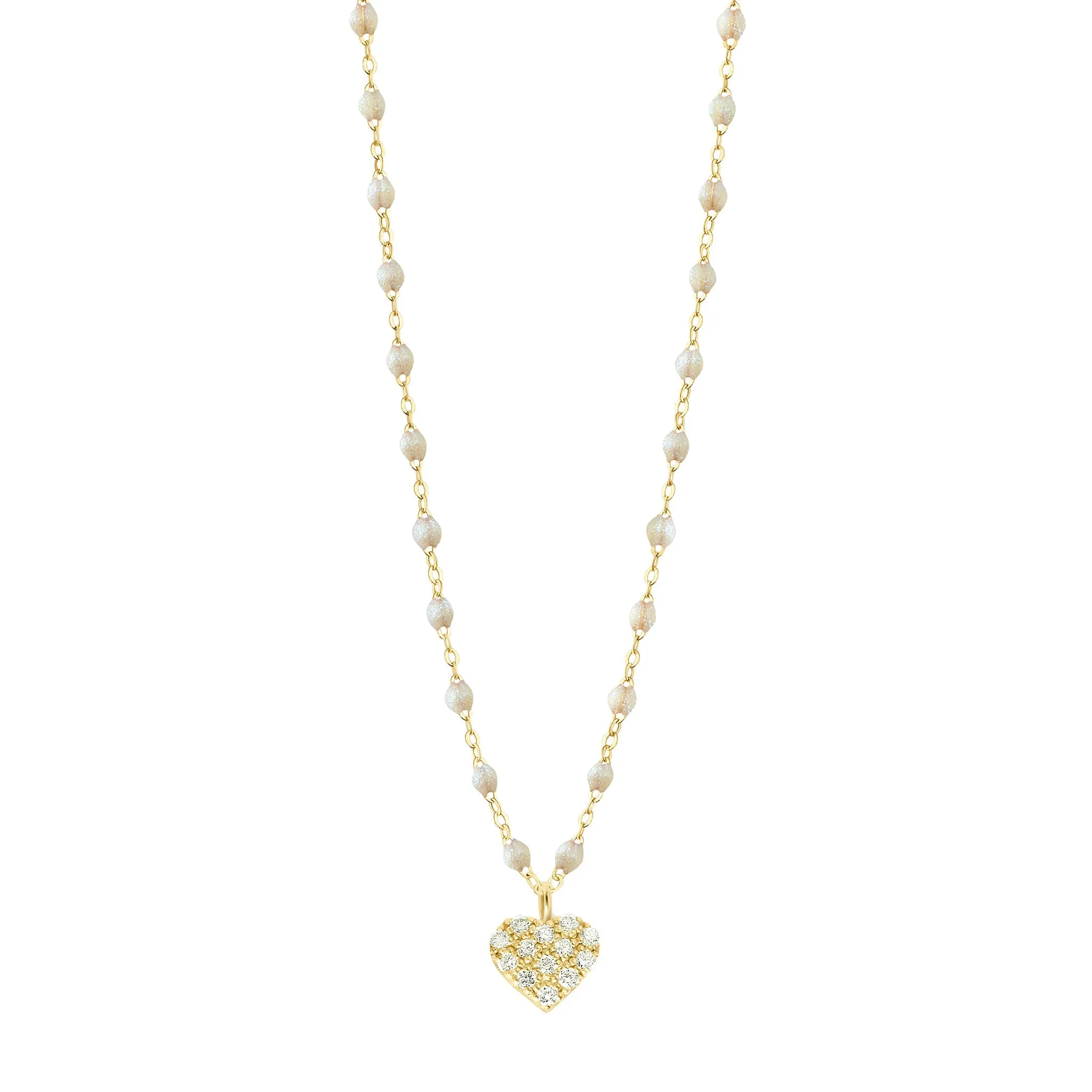 In Love Diamond Necklace, Opal, Yellow Gold, 16.5"