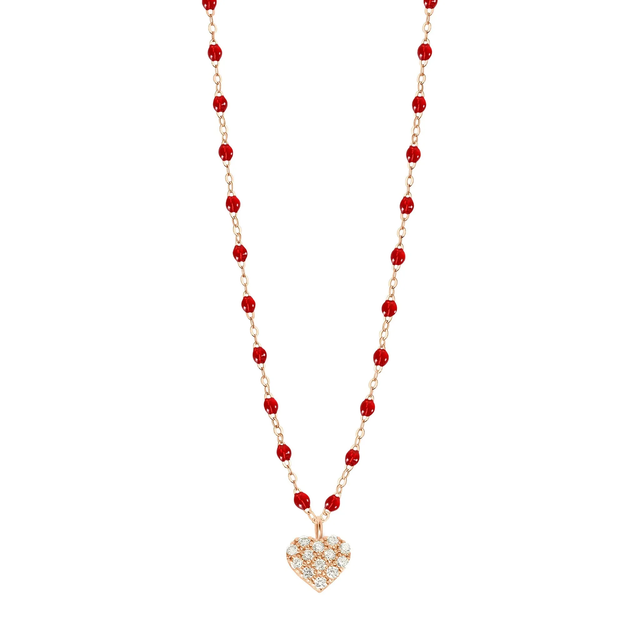 In Love Diamond Necklace, Ruby, Rose Gold, 16.5"