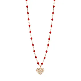 In Love Diamond Necklace, Ruby, Rose Gold, 16.5"