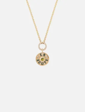 Large En Route Peridot Coin Necklace