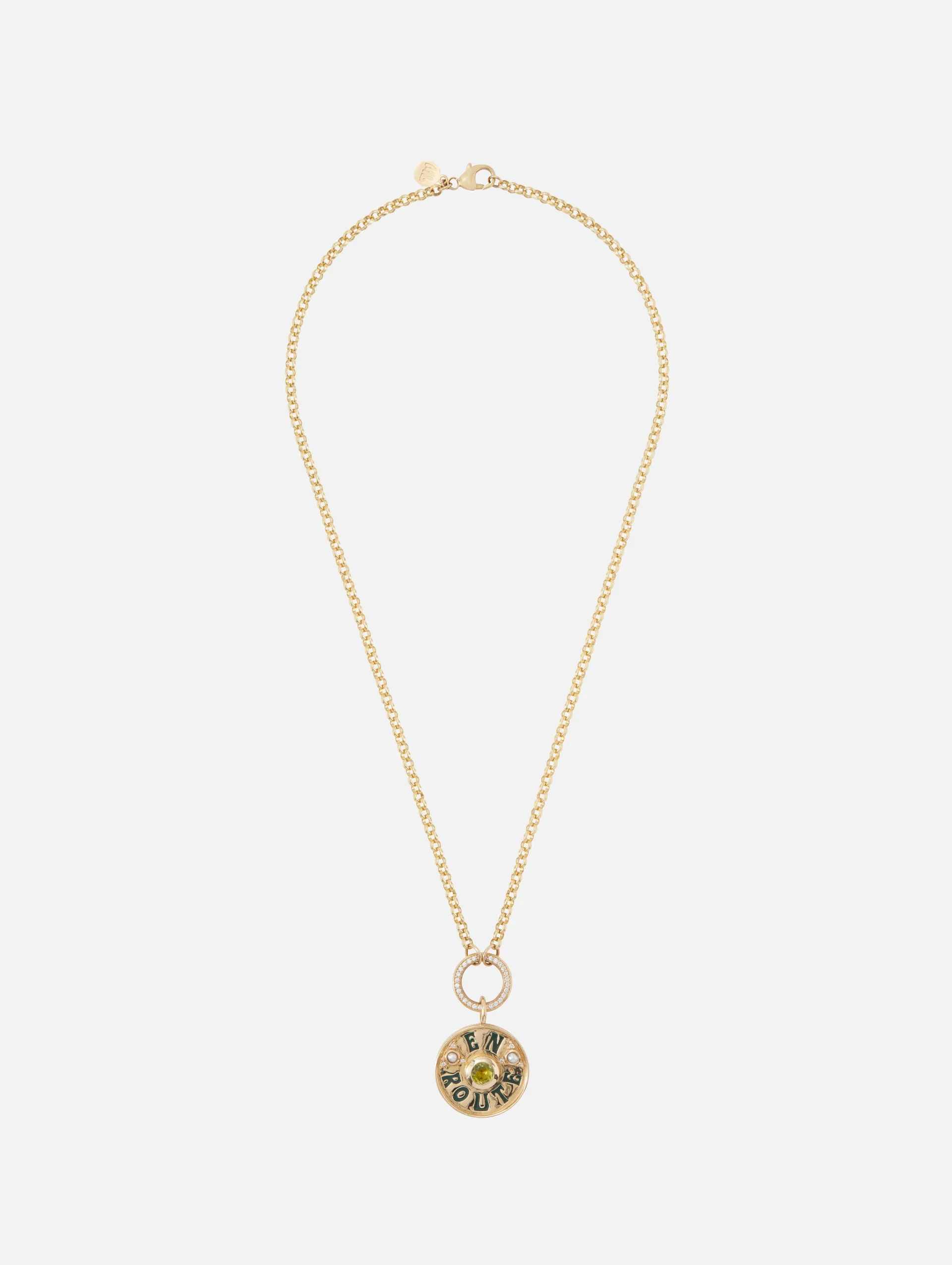 Large En Route Peridot Coin Necklace