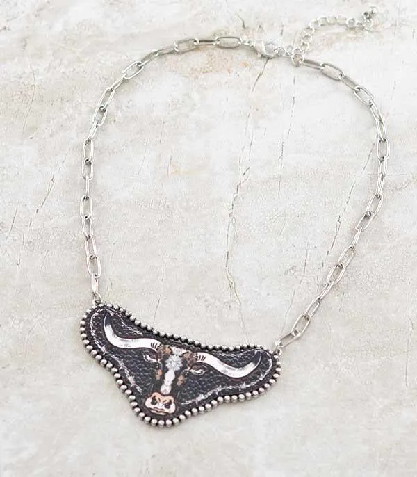 Large Western cow necklace