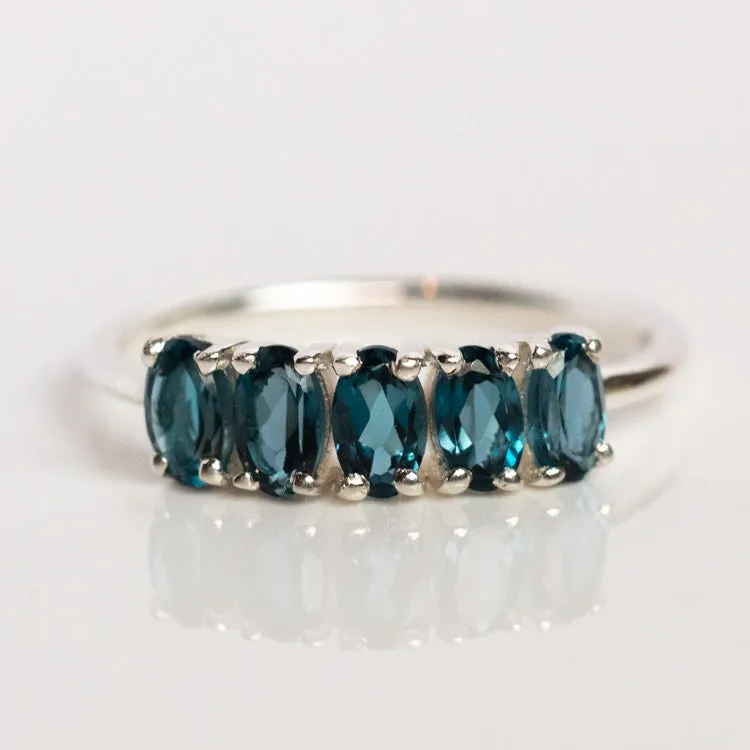 London Blue Topaz Galaxy Ring in Silver