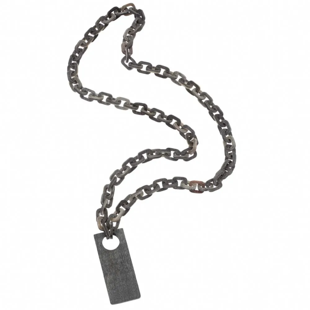 Matt Black Buffalo Horn Necklace