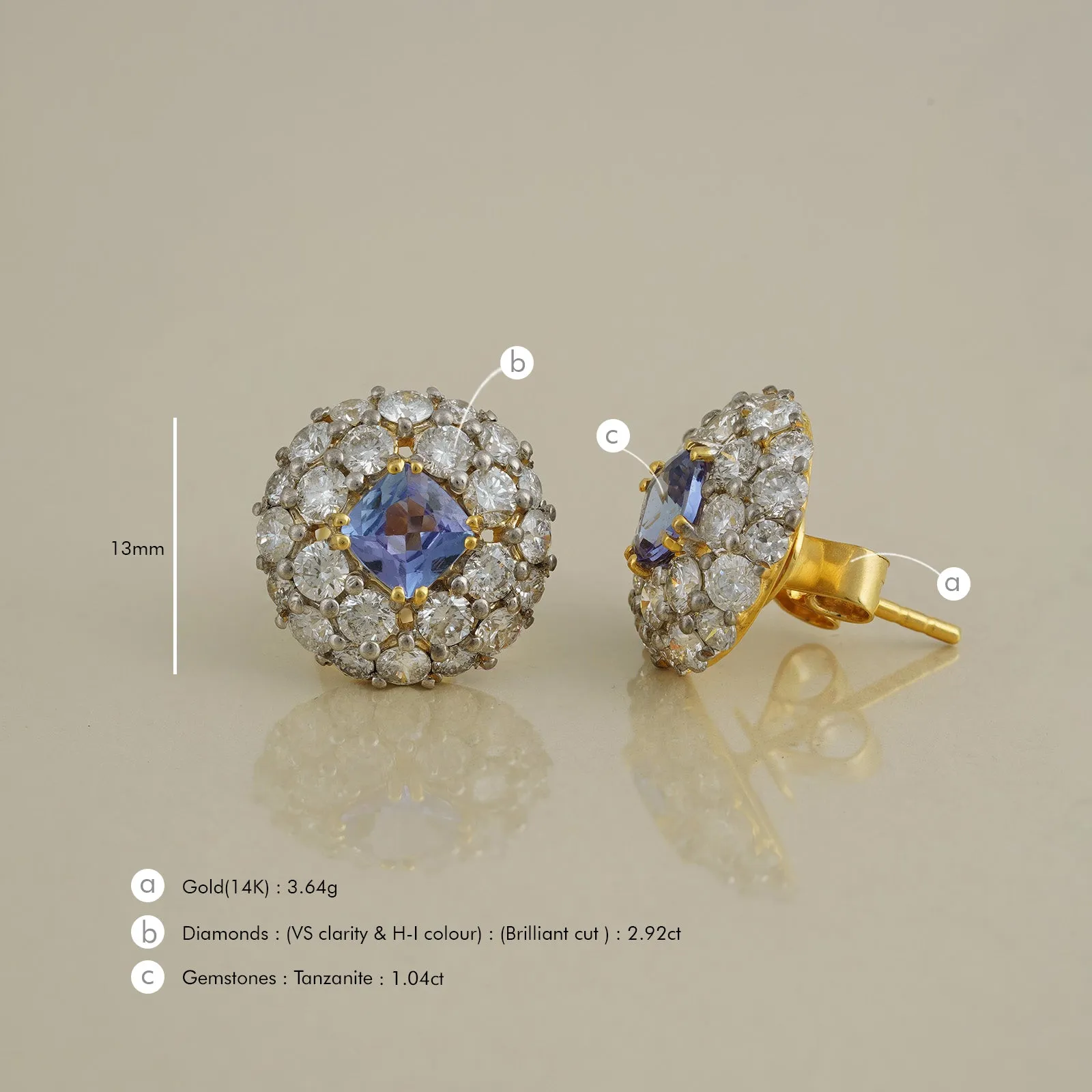 Megan Tanzanite Ear Studs