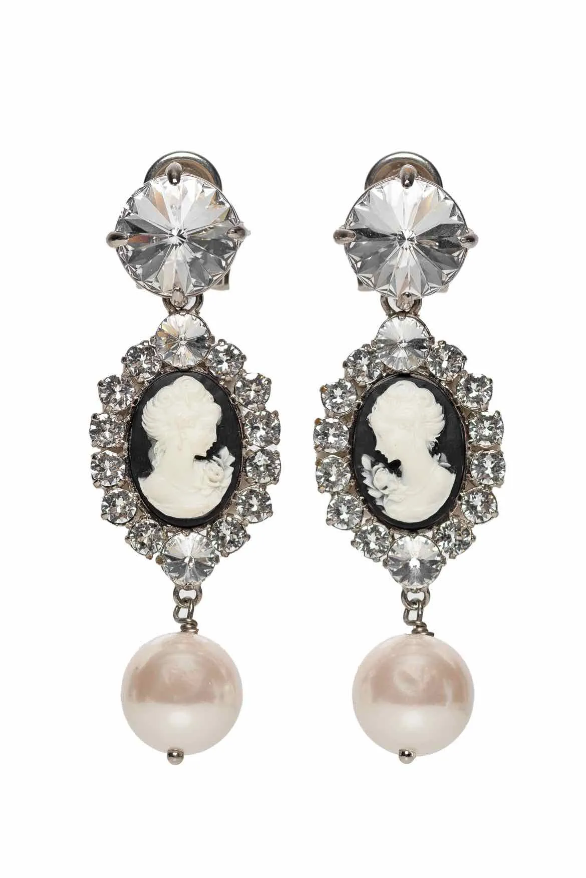 Miu Miu Cameo Clip On Earrings