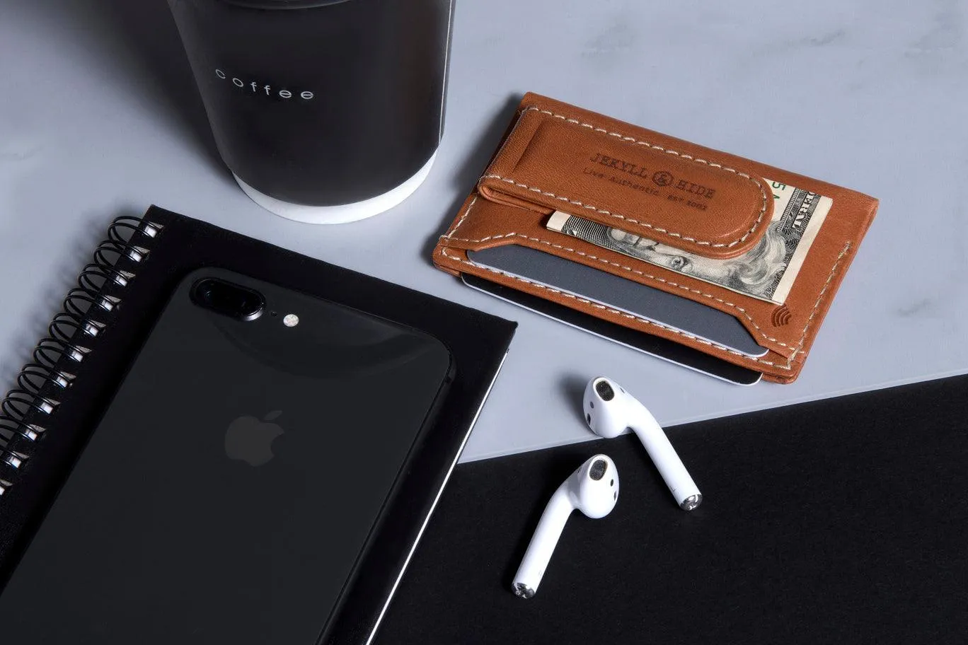 Money Clip Card Holder, Mocha