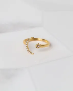 Moon & Star Studded Ring | Premium