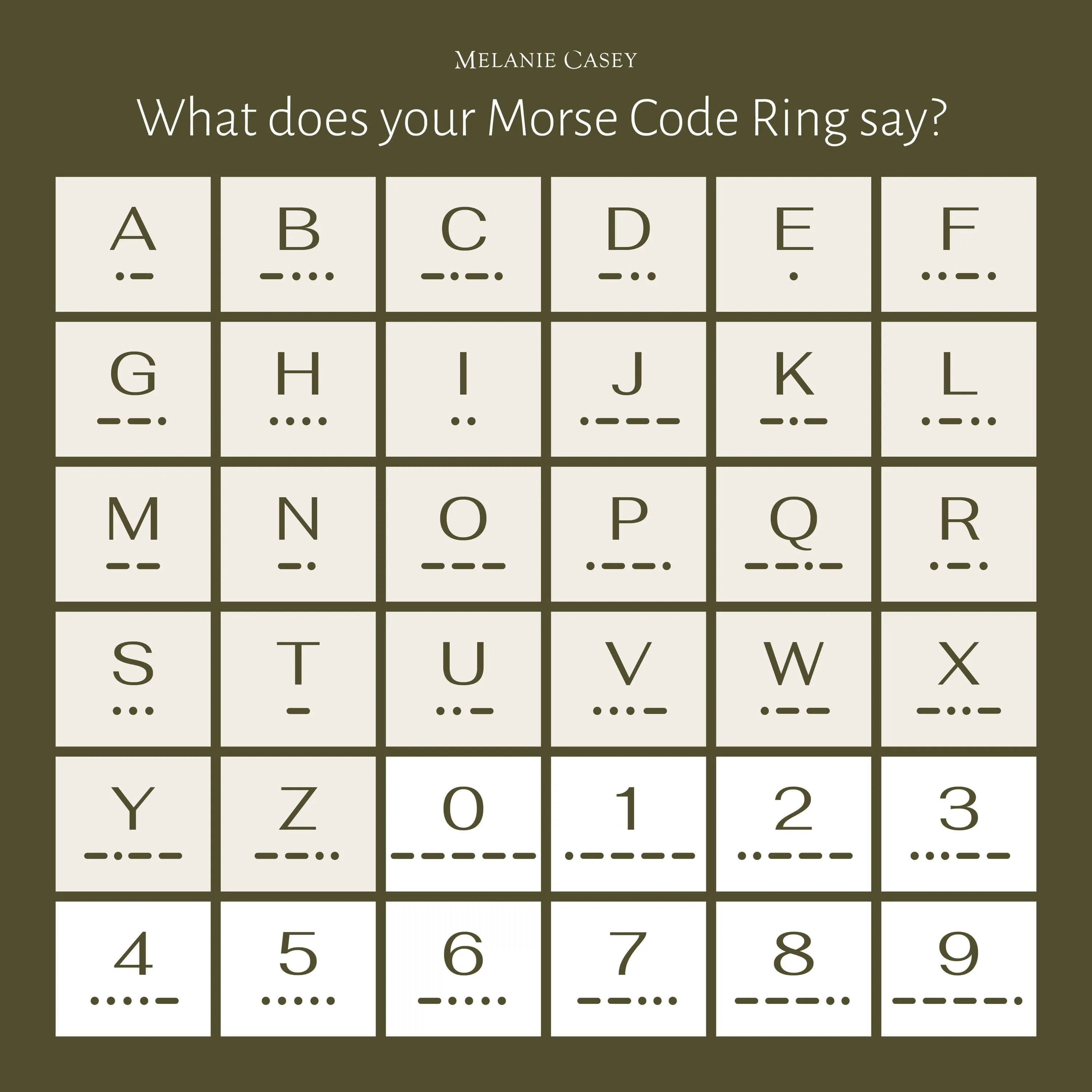 Morse Code Rings: Numbers