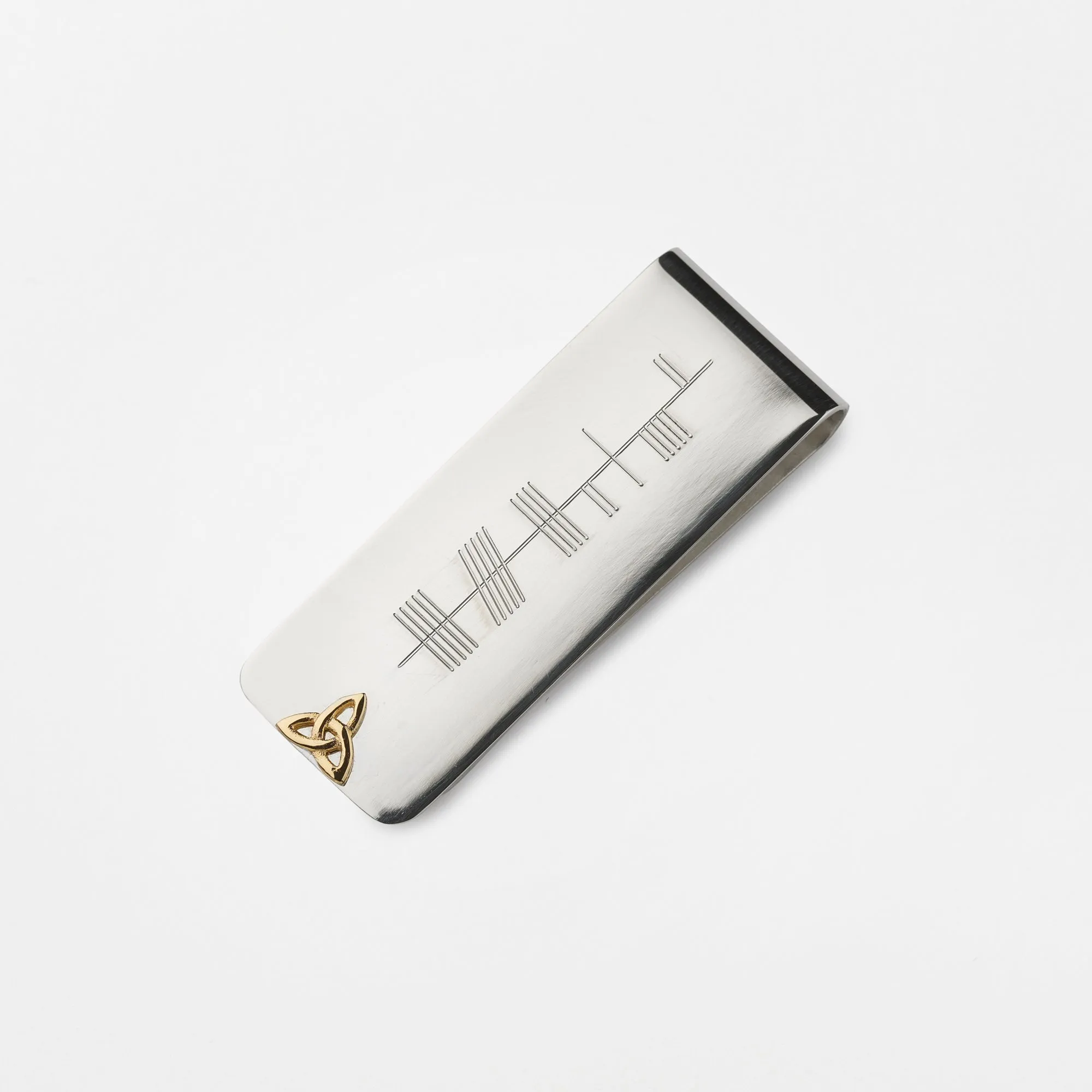 Ogham Money Clip with 14K Symbol