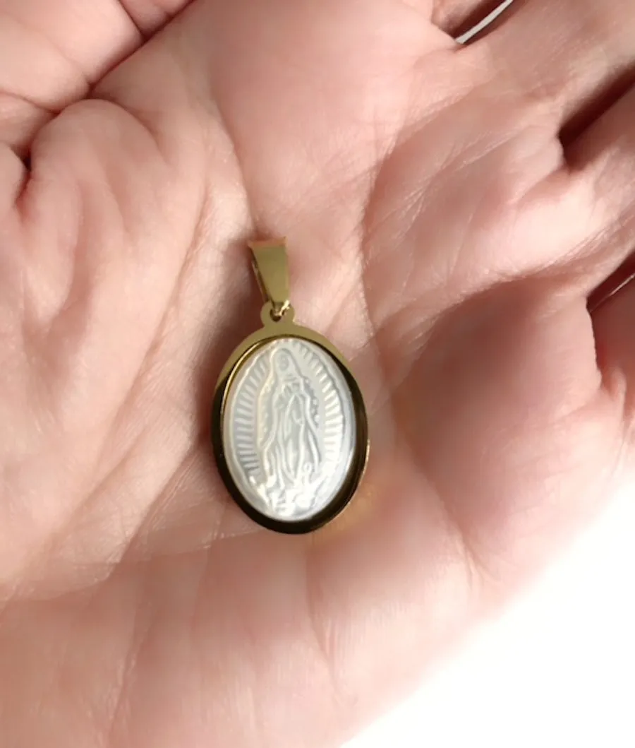 Our Lady of Guadalupe Gold Plated Stainless Steel Pendant