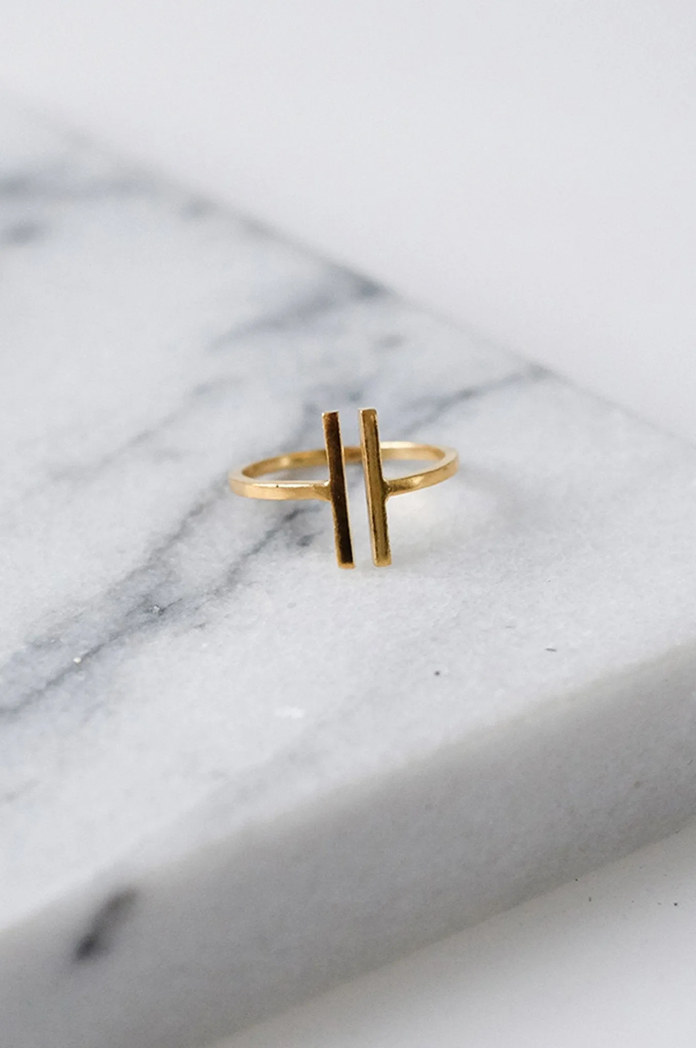 Parallel Gold Bar Ring