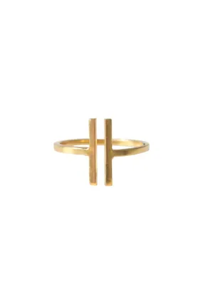 Parallel Gold Bar Ring