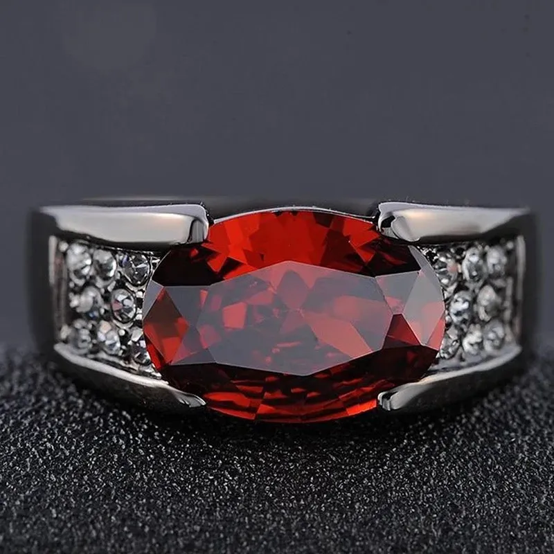 Personality Red Crystal Zircon Ring S1361887