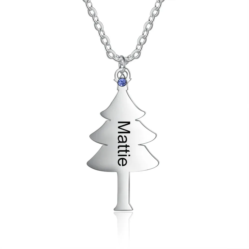 Personalized Christmas Tree BFF Necklace