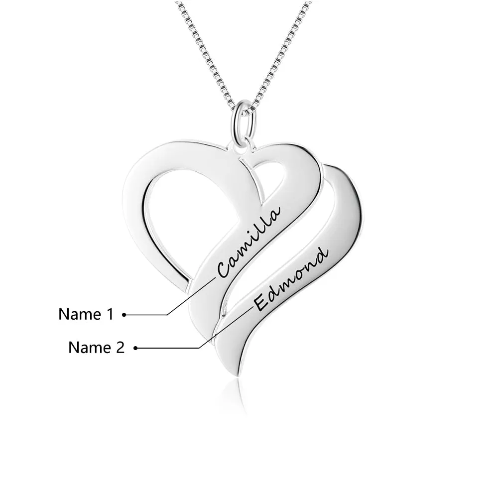 Personalized Heart Shaped Name Engraved Necklace