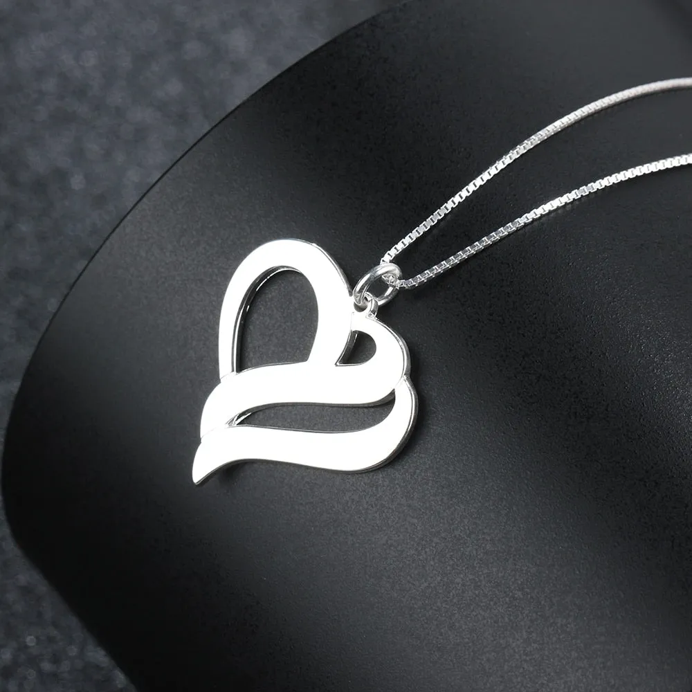 Personalized Heart Shaped Name Engraved Necklace