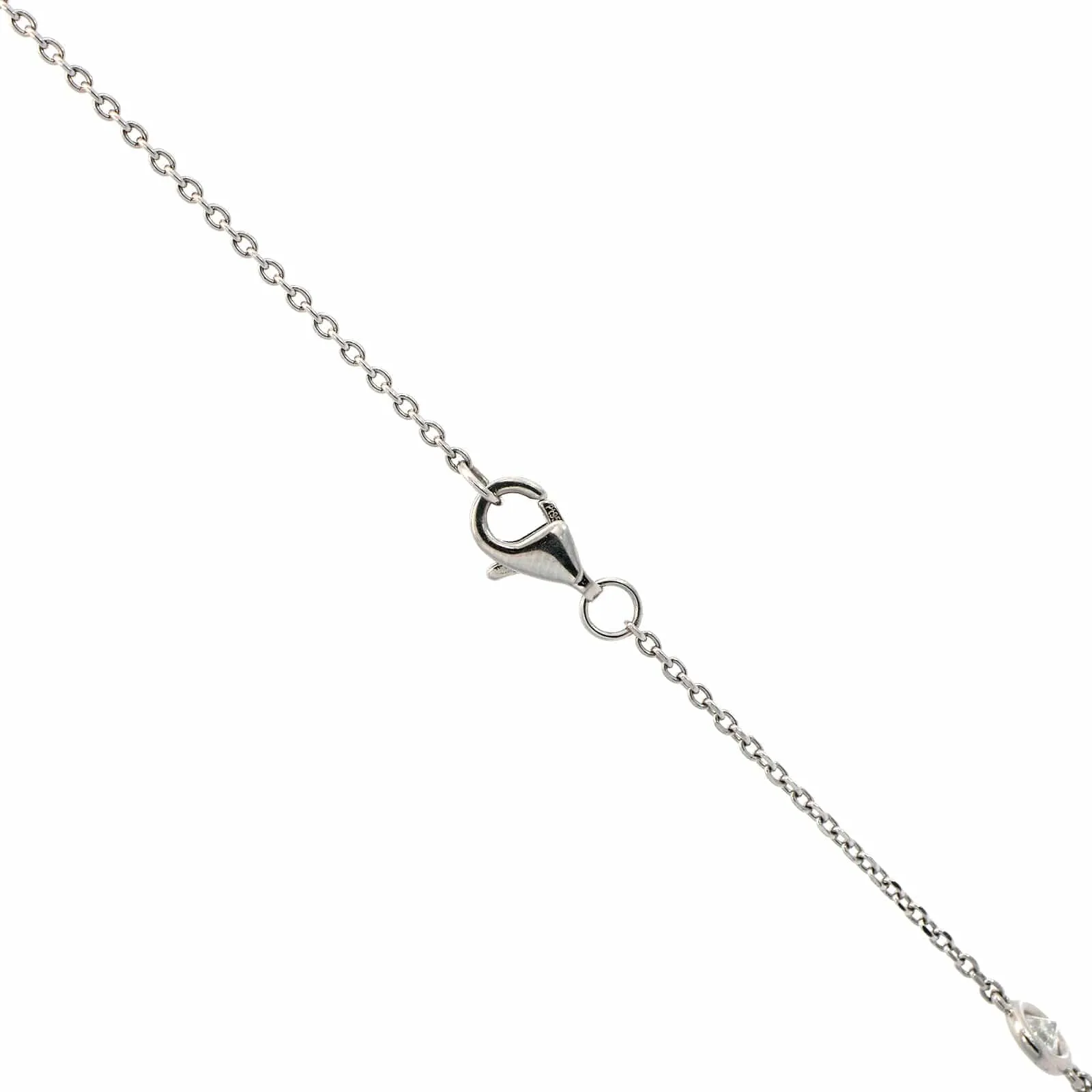 Platinum Diamond By The Yard Heart Pendant Necklace