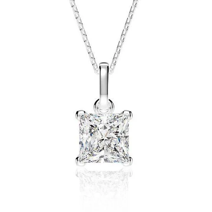 Princess Cut Pendant Necklace