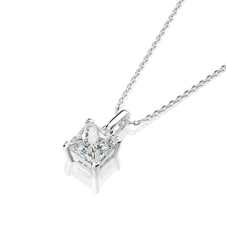 Princess Cut Pendant Necklace