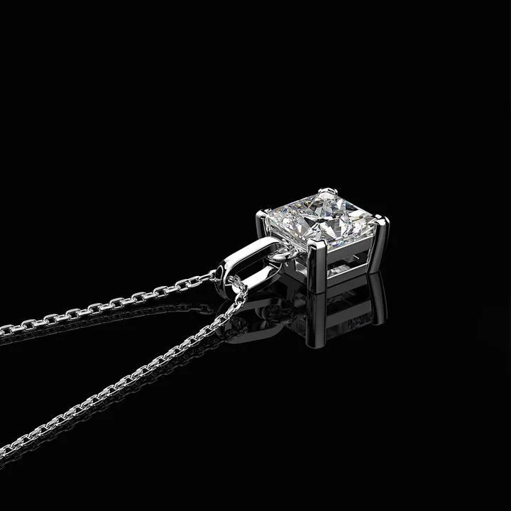 Princess Cut Pendant Necklace