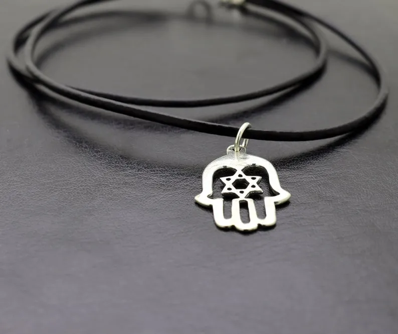 Protection spiritual Hamsa necklace for men