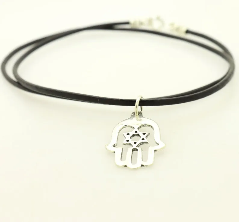 Protection spiritual Hamsa necklace for men