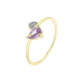 Purple Love Amethyst Heart Ring