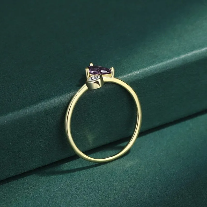 Purple Love Amethyst Heart Ring