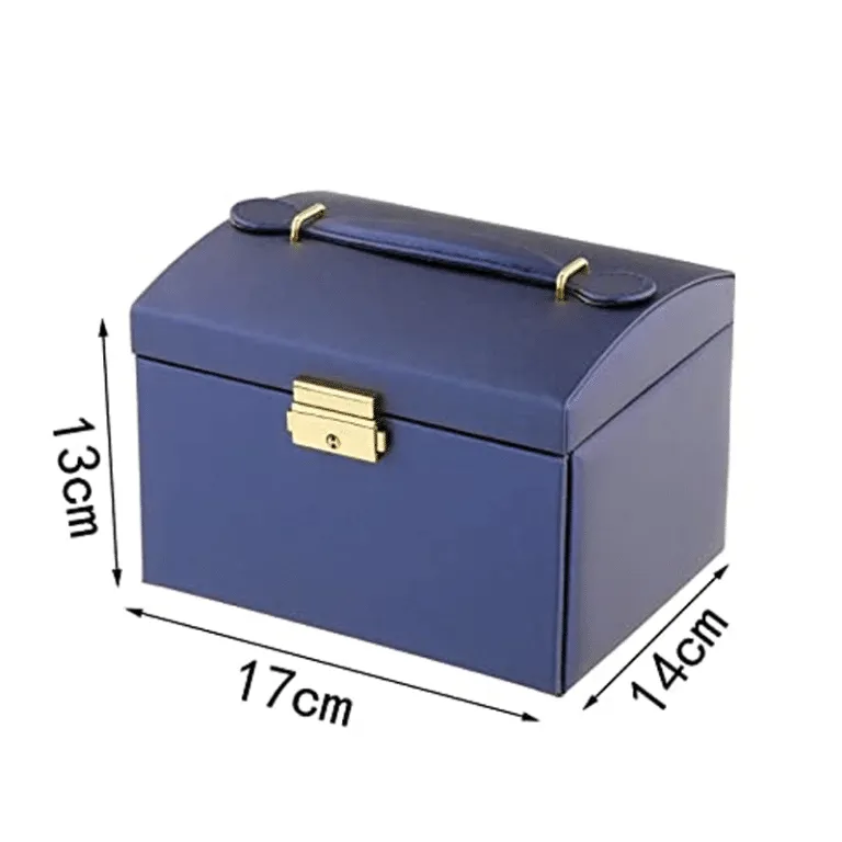 Rectangle Leather Jewellery Storage Box Organizer