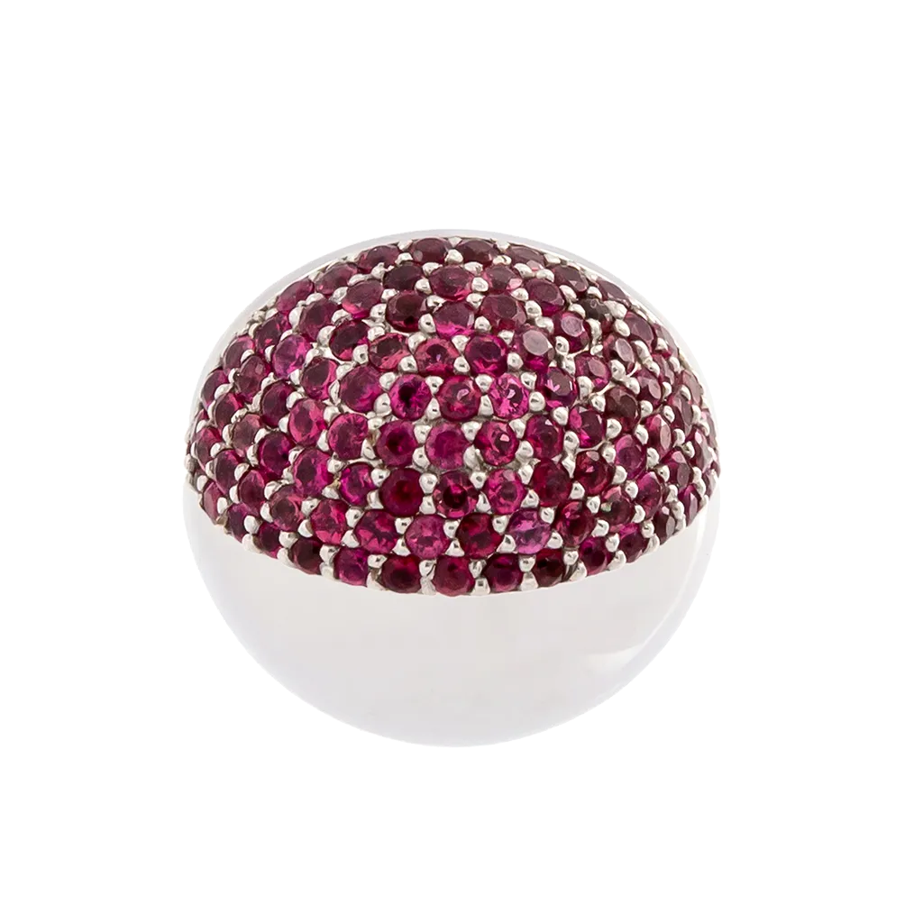 Rubellite Tourmaline Half-Moon Split Dome Ring