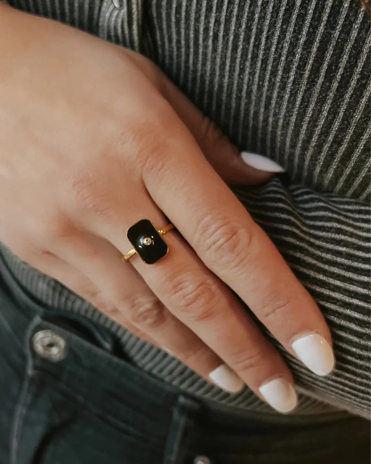 Ryker Crystal Black Ring