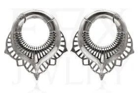 Silver Mandala Clicker Ear Weights