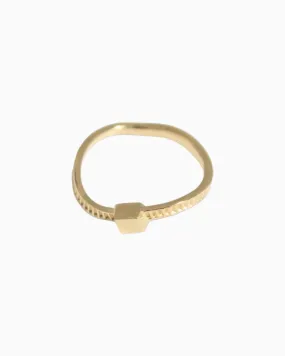 Simple gold ring Wavy #01