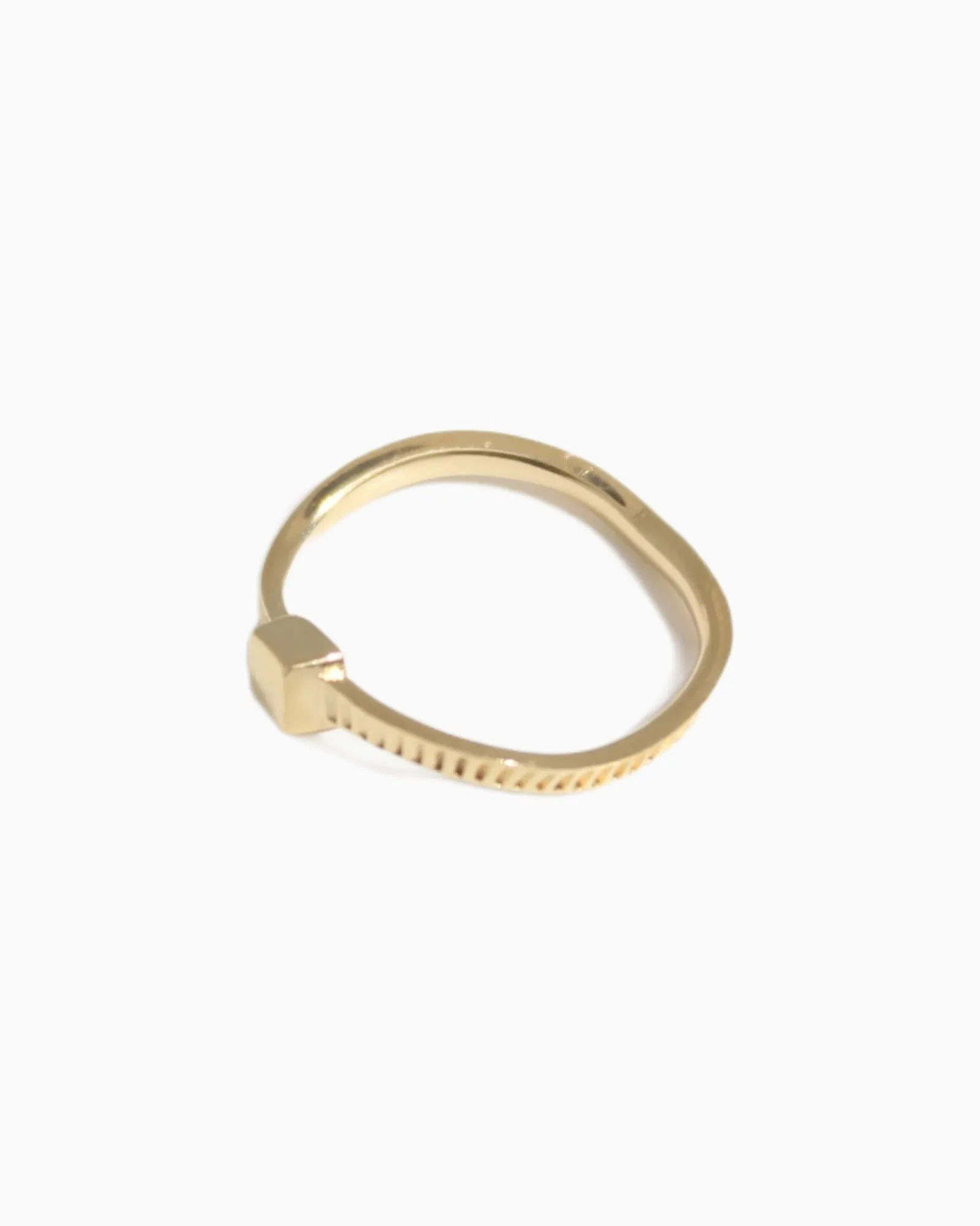 Simple gold ring Wavy #01