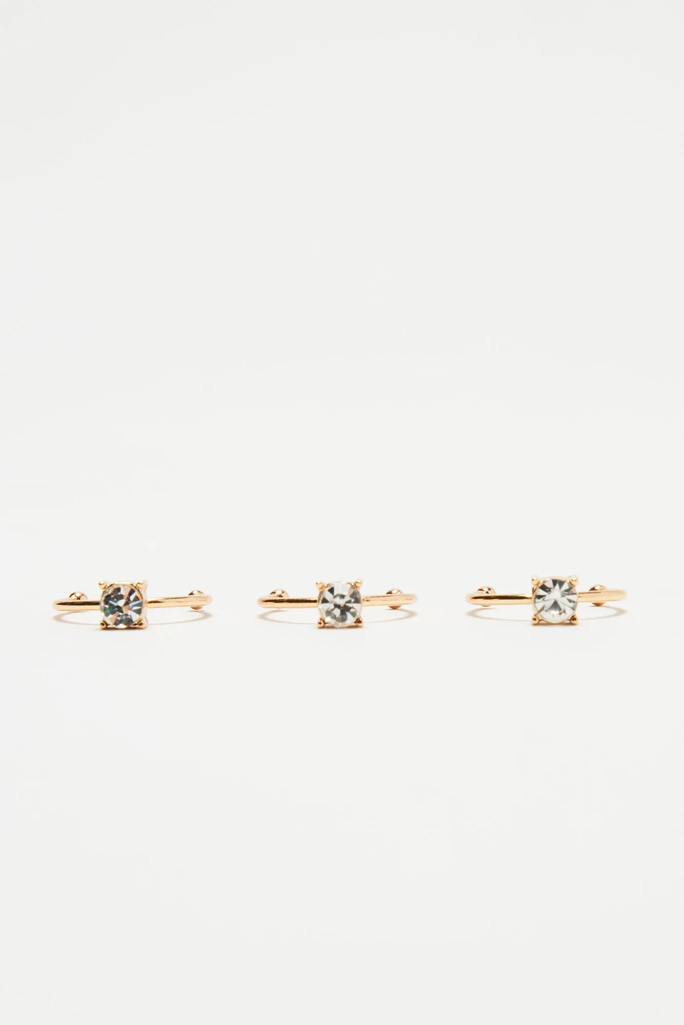 Sparkly 3 Piece Toe Ring Set - Gold