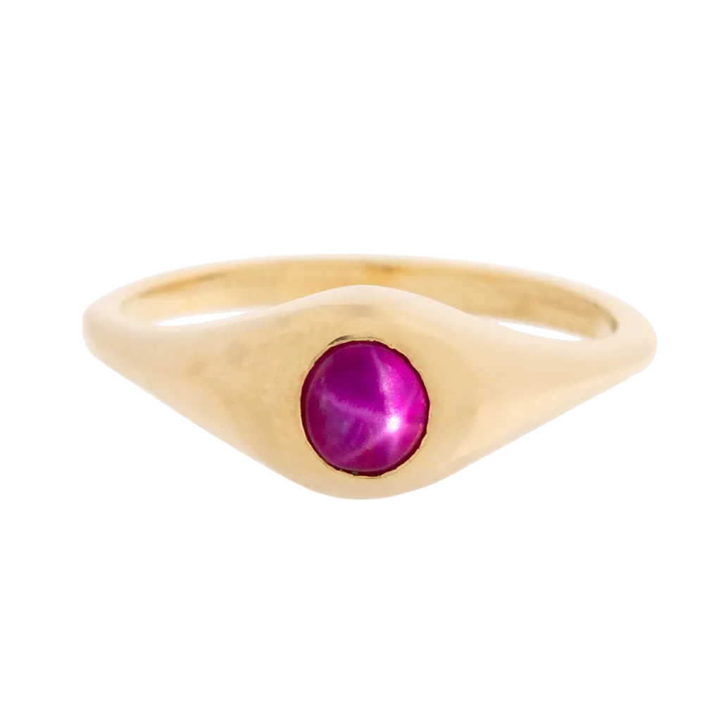 Star Ruby Mini Signet Ring