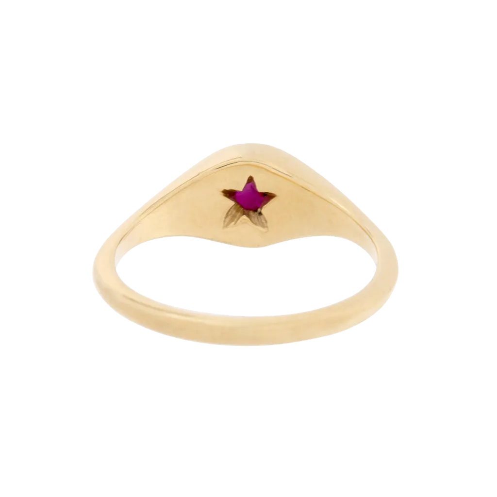 Star Ruby Mini Signet Ring