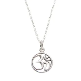 Sterling Silver Om Necklace