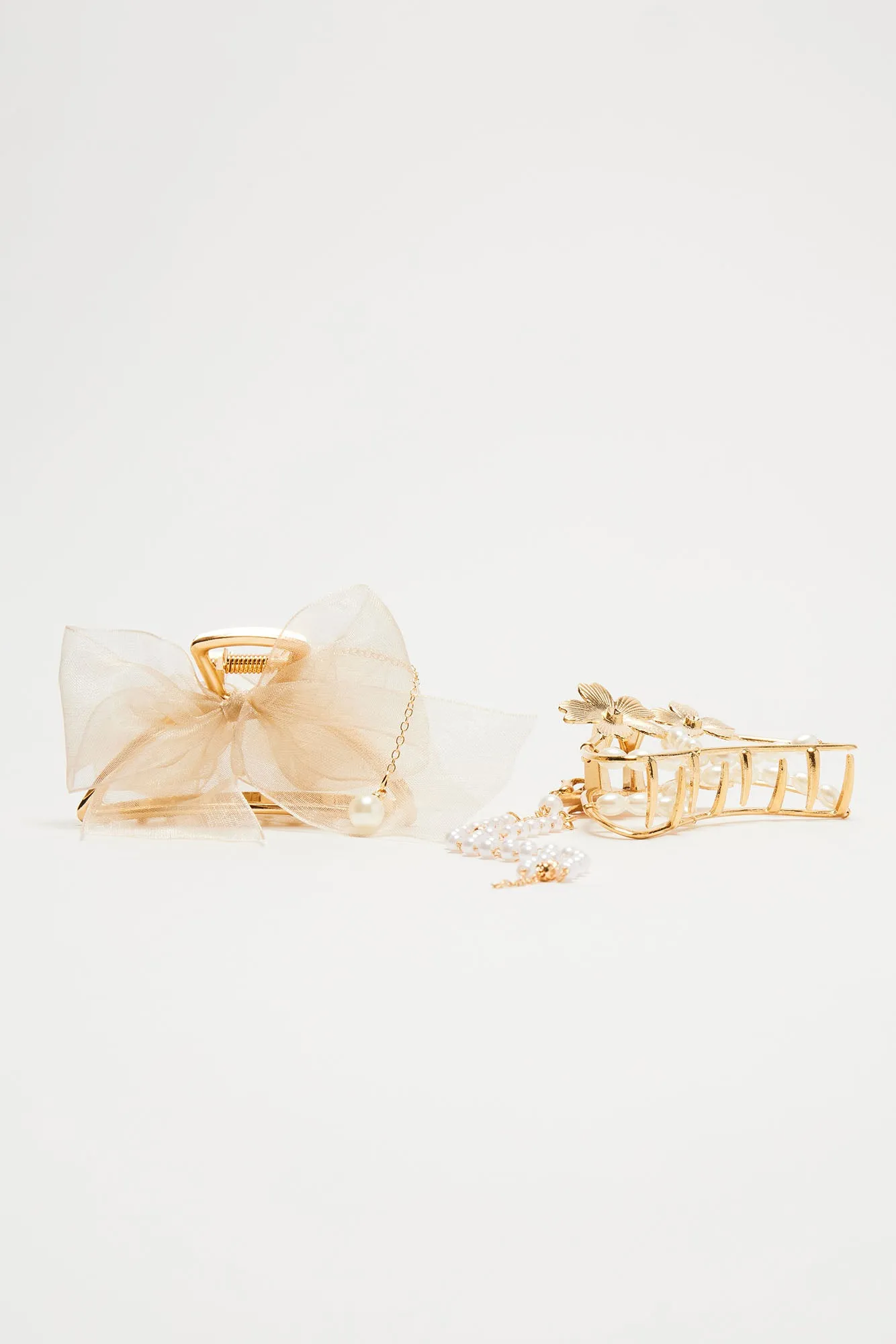 Sweet Spring 2 Piece Claw Clip Set - Gold