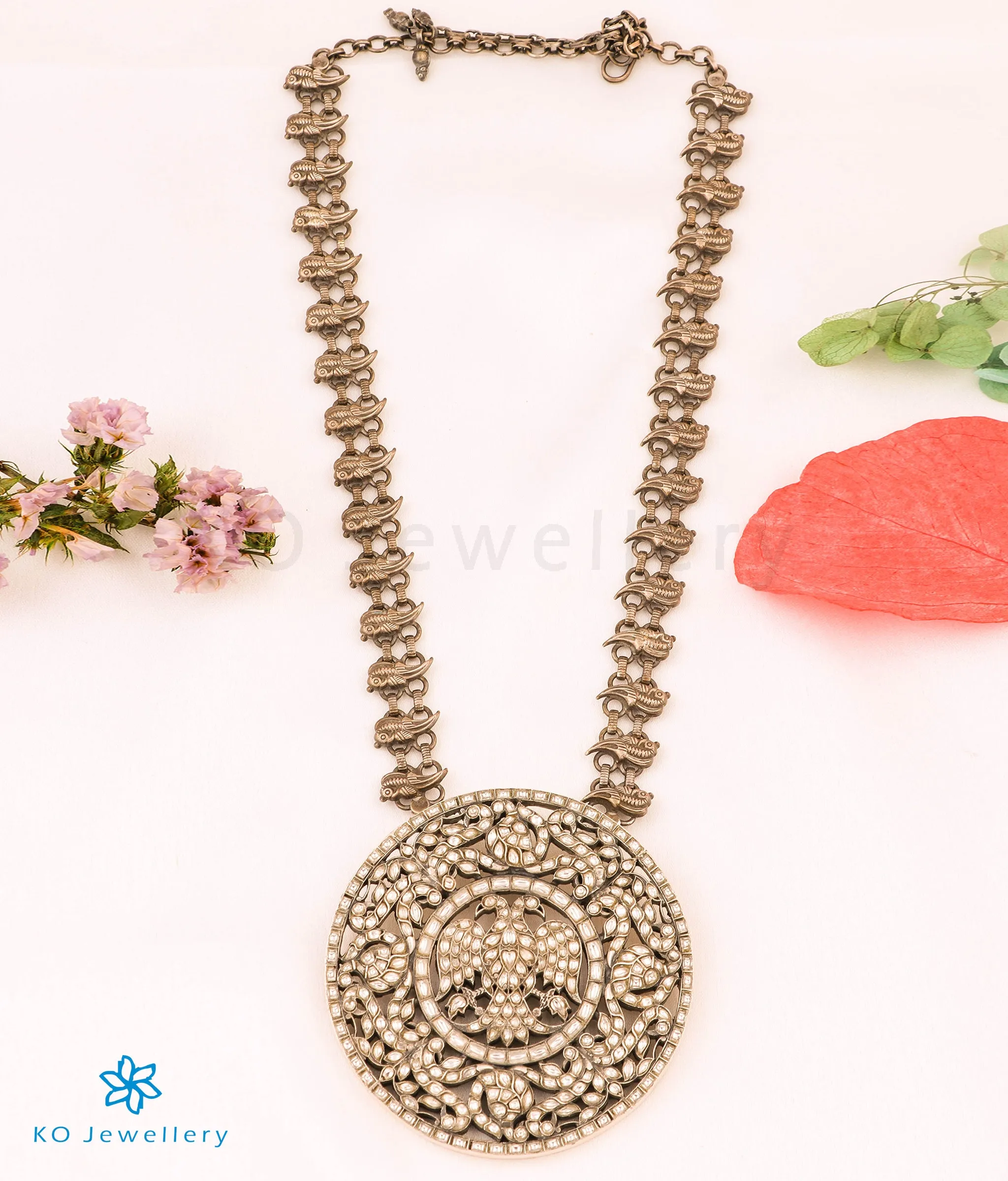 The Akhyana Gandaberunda Silver Kundan Necklace