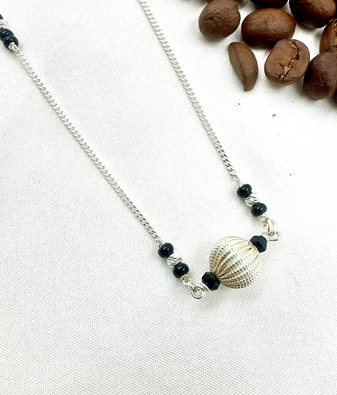 The Silver Beads Necklace/ Mangalsutra