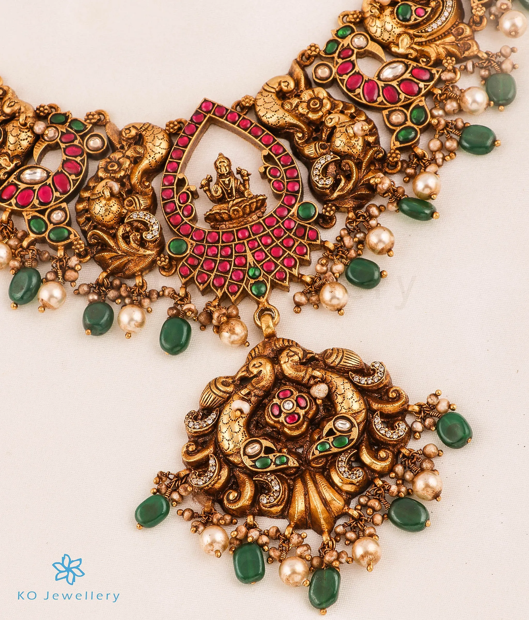 The Vanaja Silver Lakshmi Kundan-Jadau Necklace & Earrings